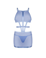 Rochie Shaderi albastră transparentă cu tanga Obsessive M/L