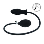 Plug anal gonflabil din silicon cu nervuri Levelz de la Shots, negru, 5 cm