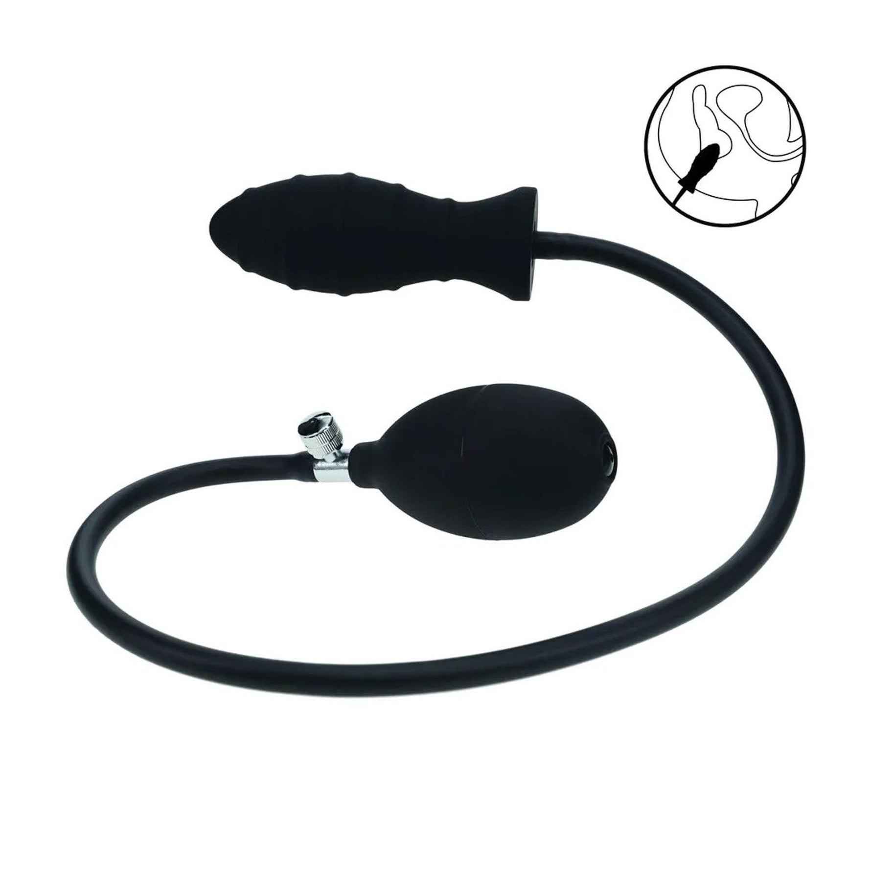 Plug anal gonflabil din silicon cu nervuri Levelz de la Shots, negru, 5 cm