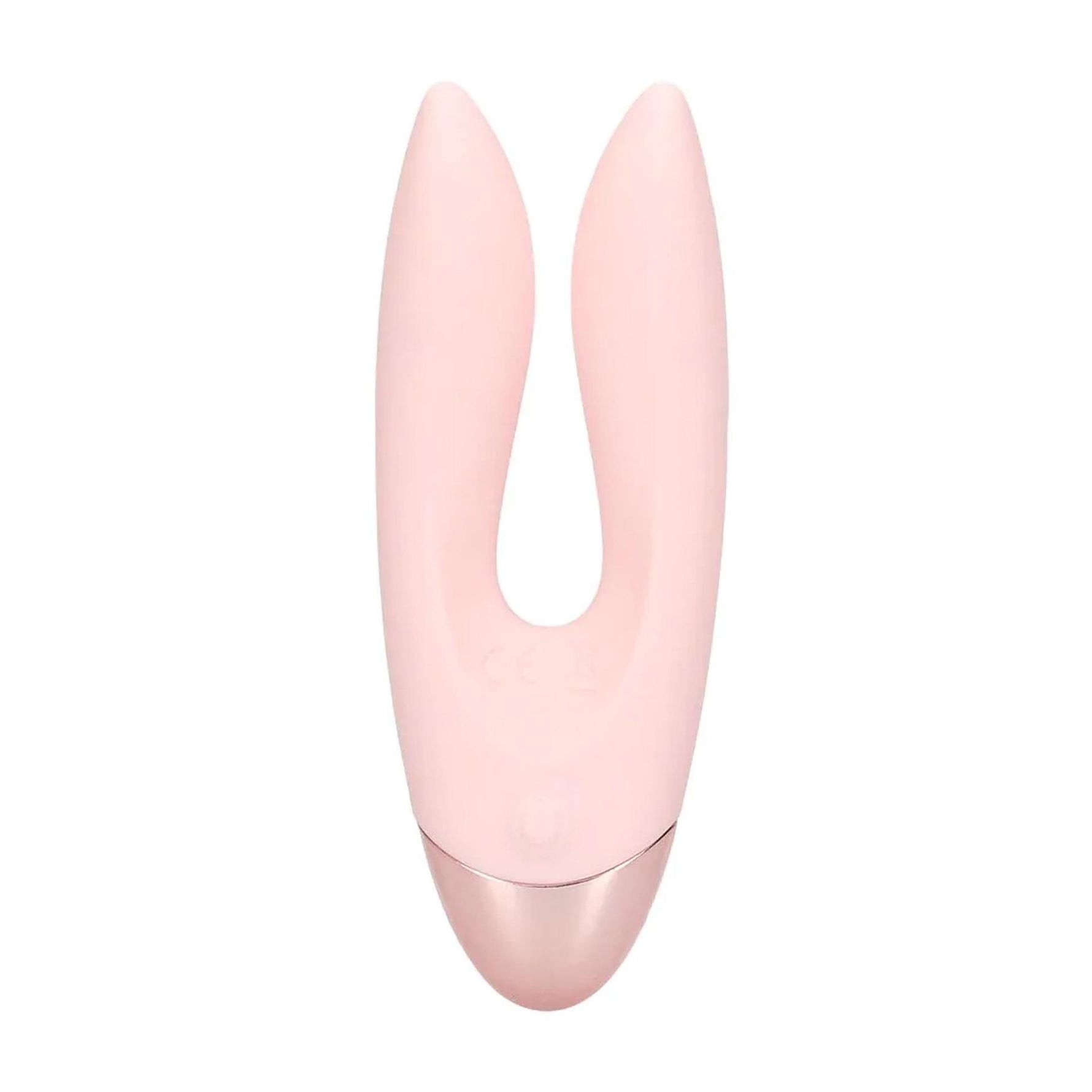 Vibrator dublu Amour Loveline din silicon roz 11 cm