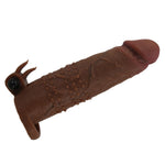 Pretty Love Extensor vibrant pentru penis, maro, 17 cm