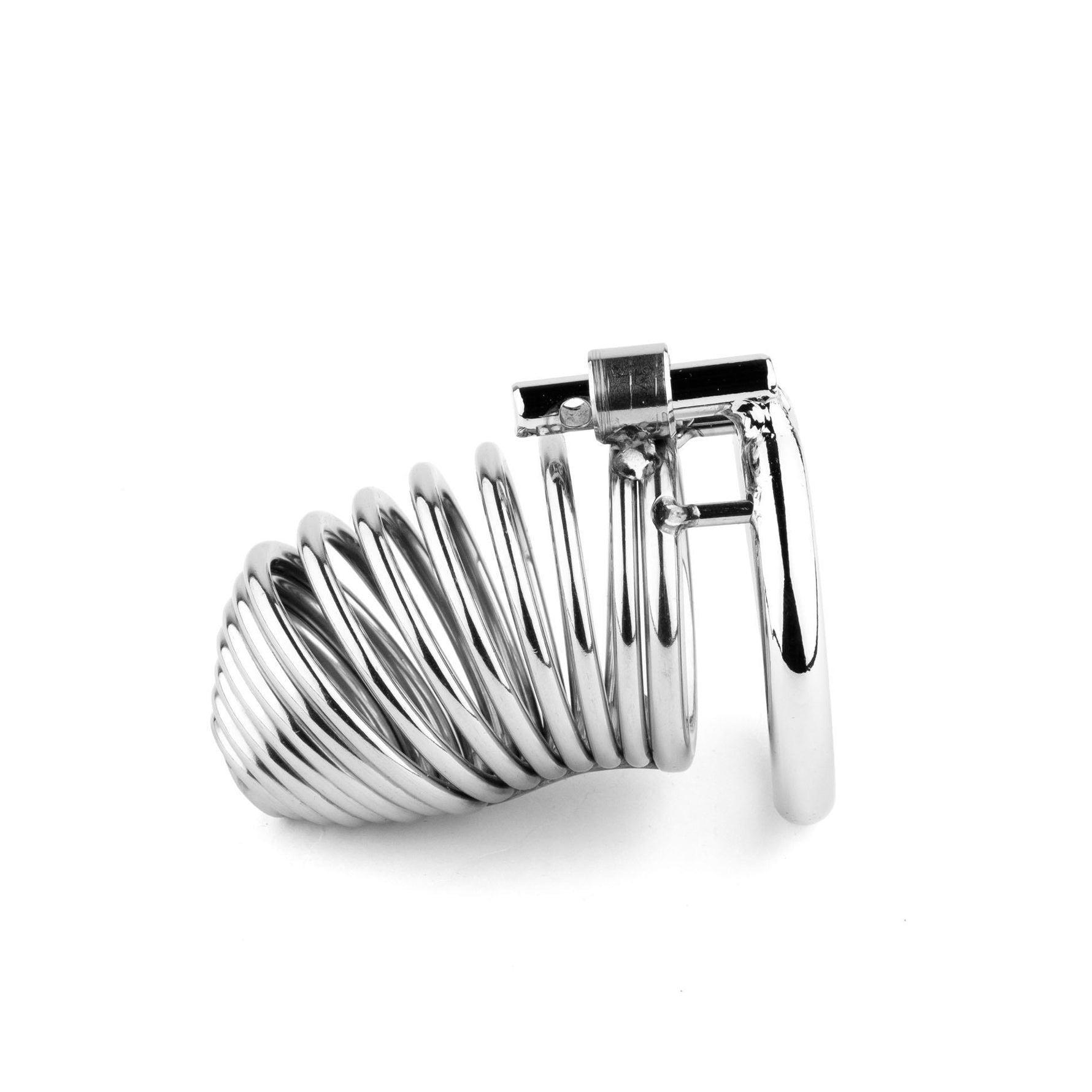 Cușcă pentru penis spiralată din oțel HeavyFun seria B 7,7 cm