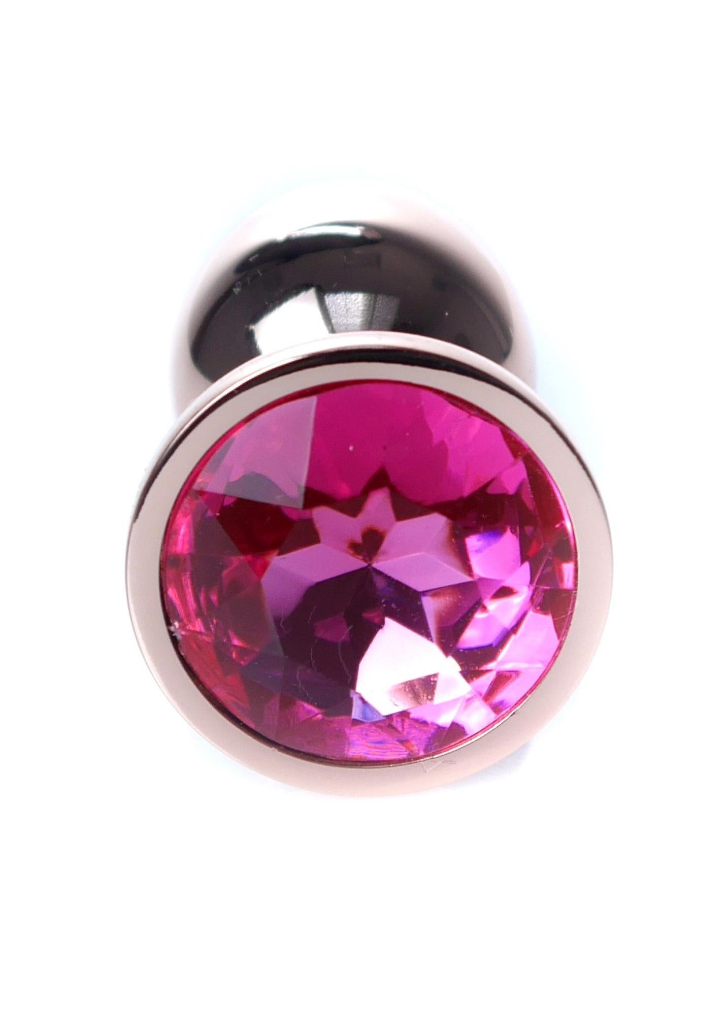Dop anal din oțel cu diamant MyLove Toys, roz, 7 cm