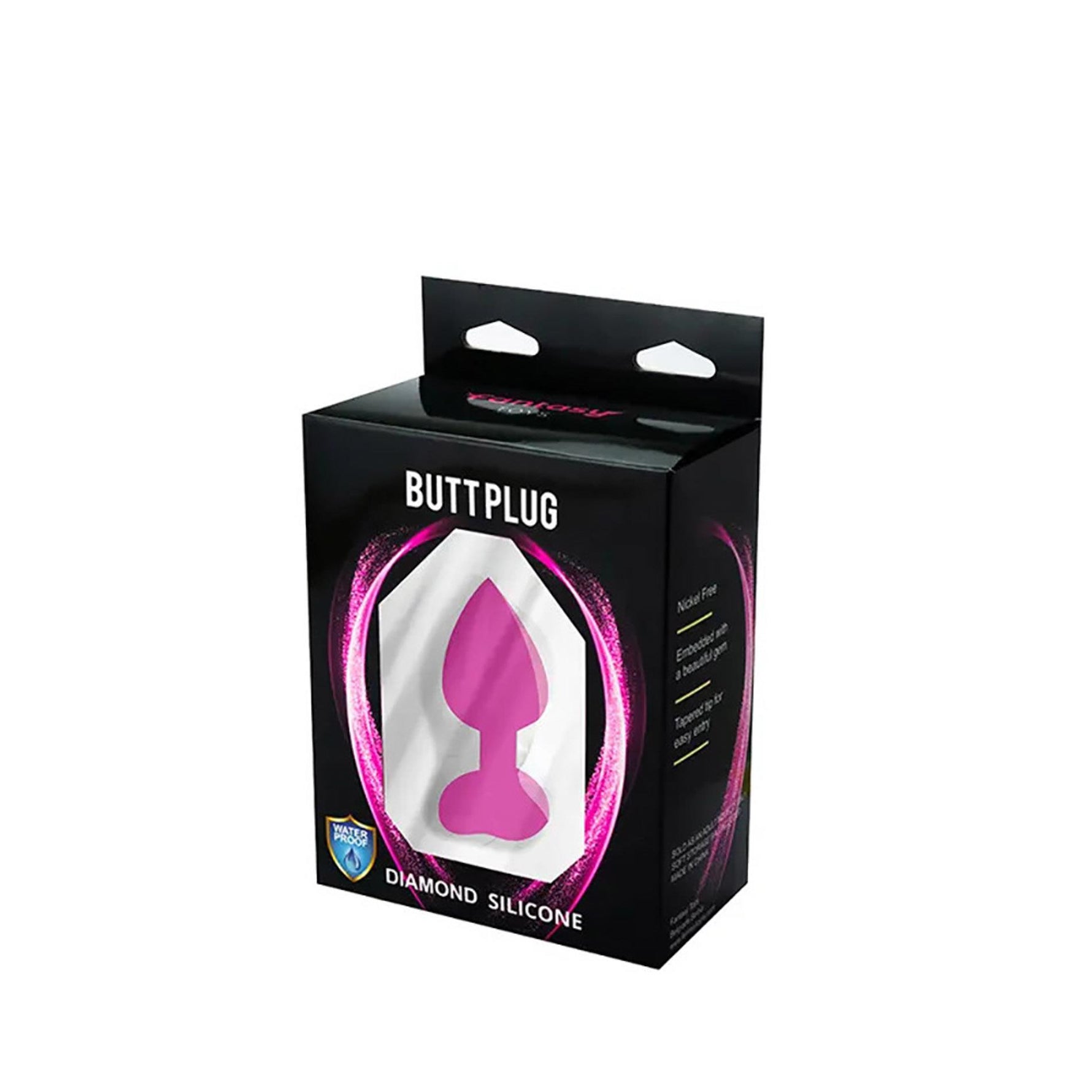 Plug anal mic cu inimă roz și cristale albe Fantasy 7 cm