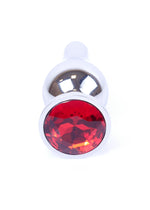 Plug anal argintiu cu diamant roșu MyLove Toys 9,5 cm