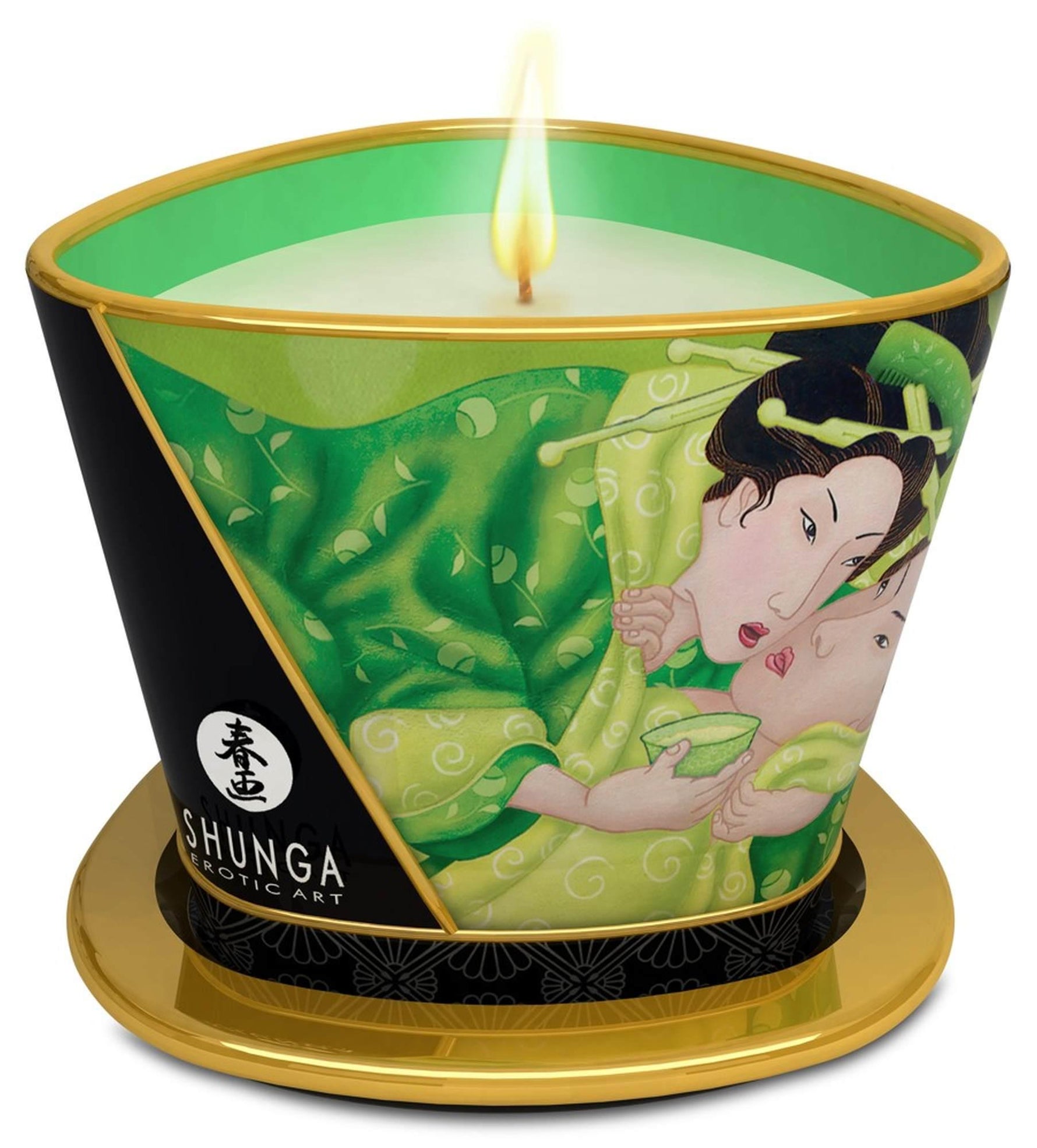 Lumânare de masaj cu ceai verde Shunga Zenitude