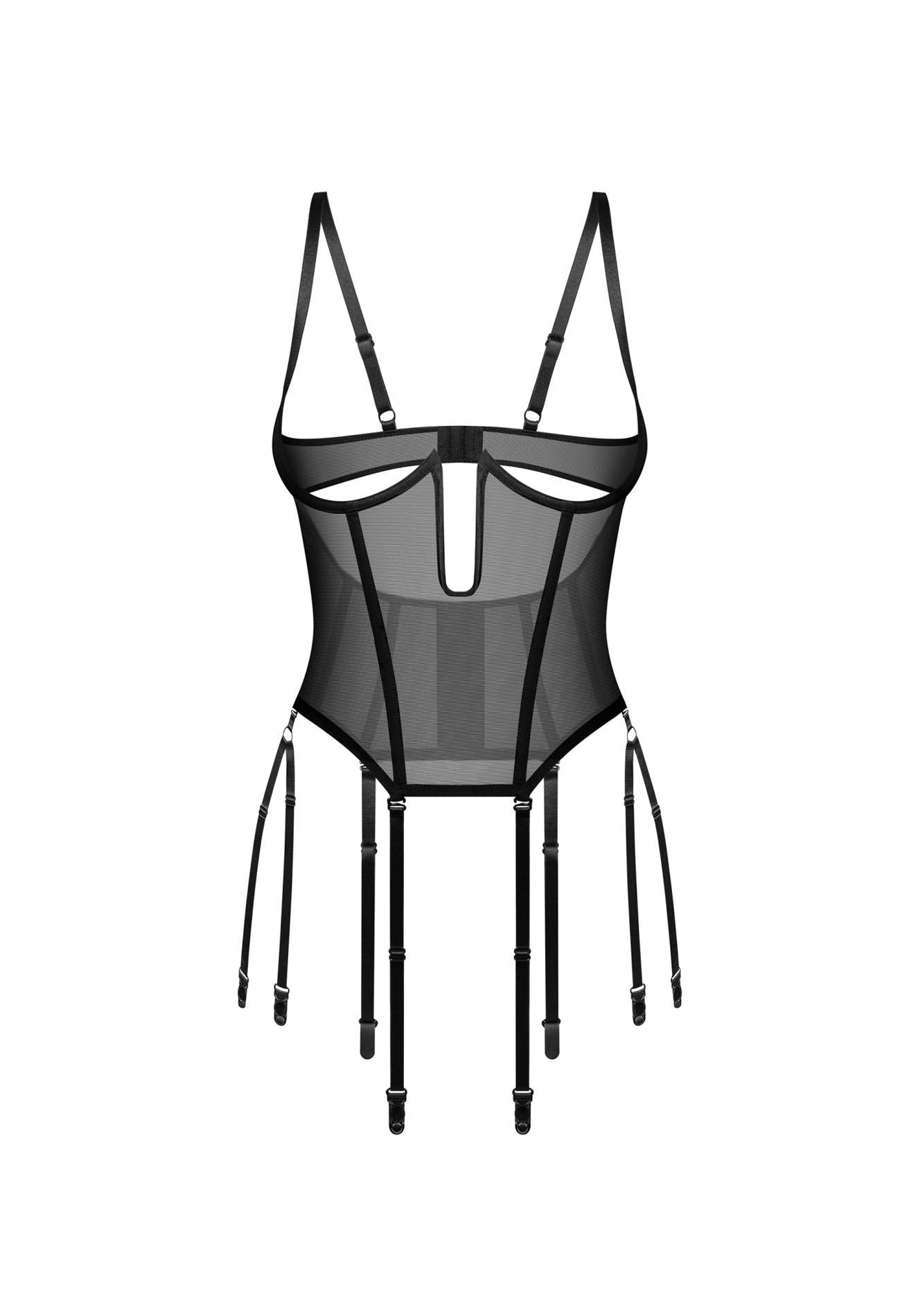 Corset Euphori Obsessive fără cupe negru L/XL