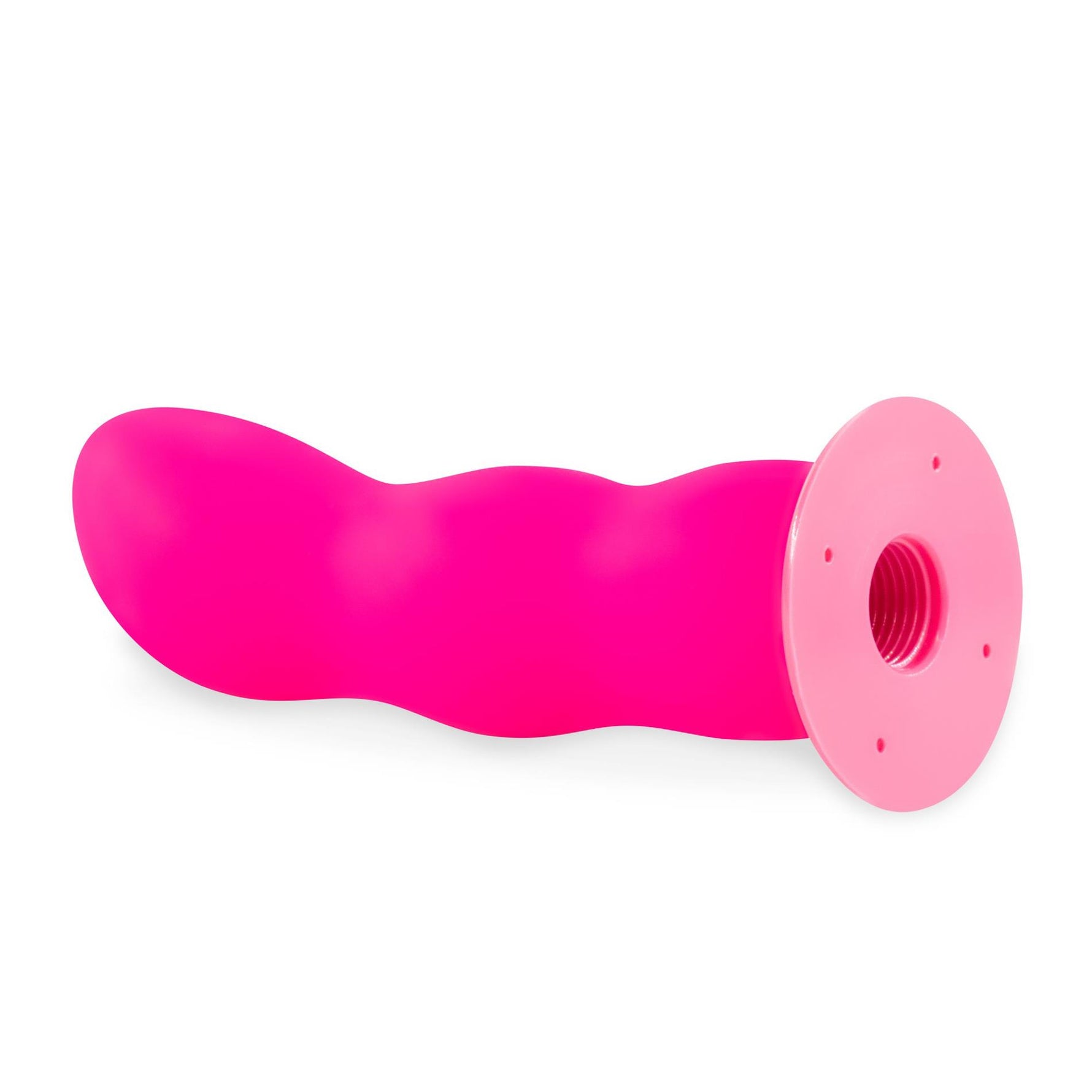 Strap-on cu valuri din silicon roz Crushious Snapper 12,5 cm