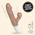 Vibrator realist cu glisare USB Crushious El Matador 22,5 cm