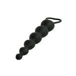 Mărgele anale Fantasy cu inimioare din silicon, negre, 18 cm