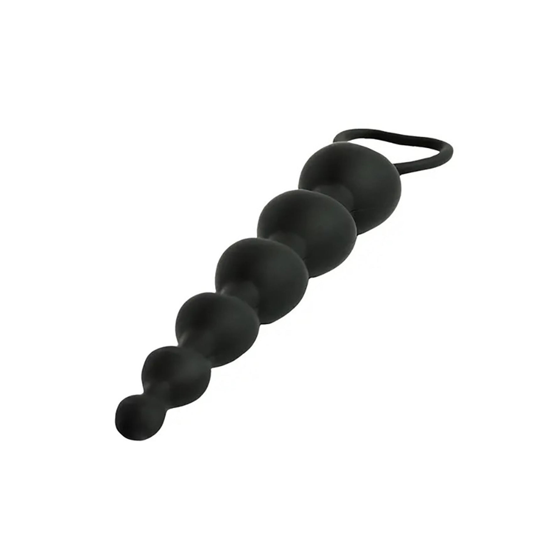 Mărgele anale Fantasy cu inimioare din silicon, negre, 18 cm
