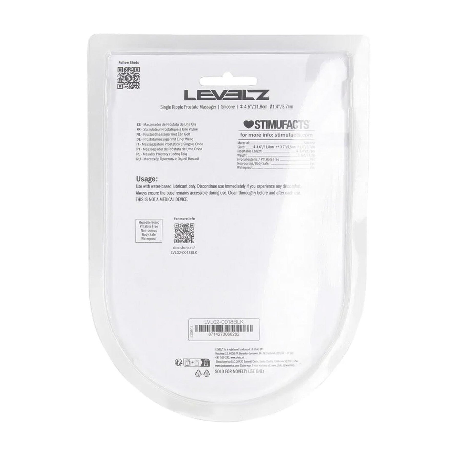 Levelz Level 2 Masaj Prostată Silicon Negru 11,8 cm