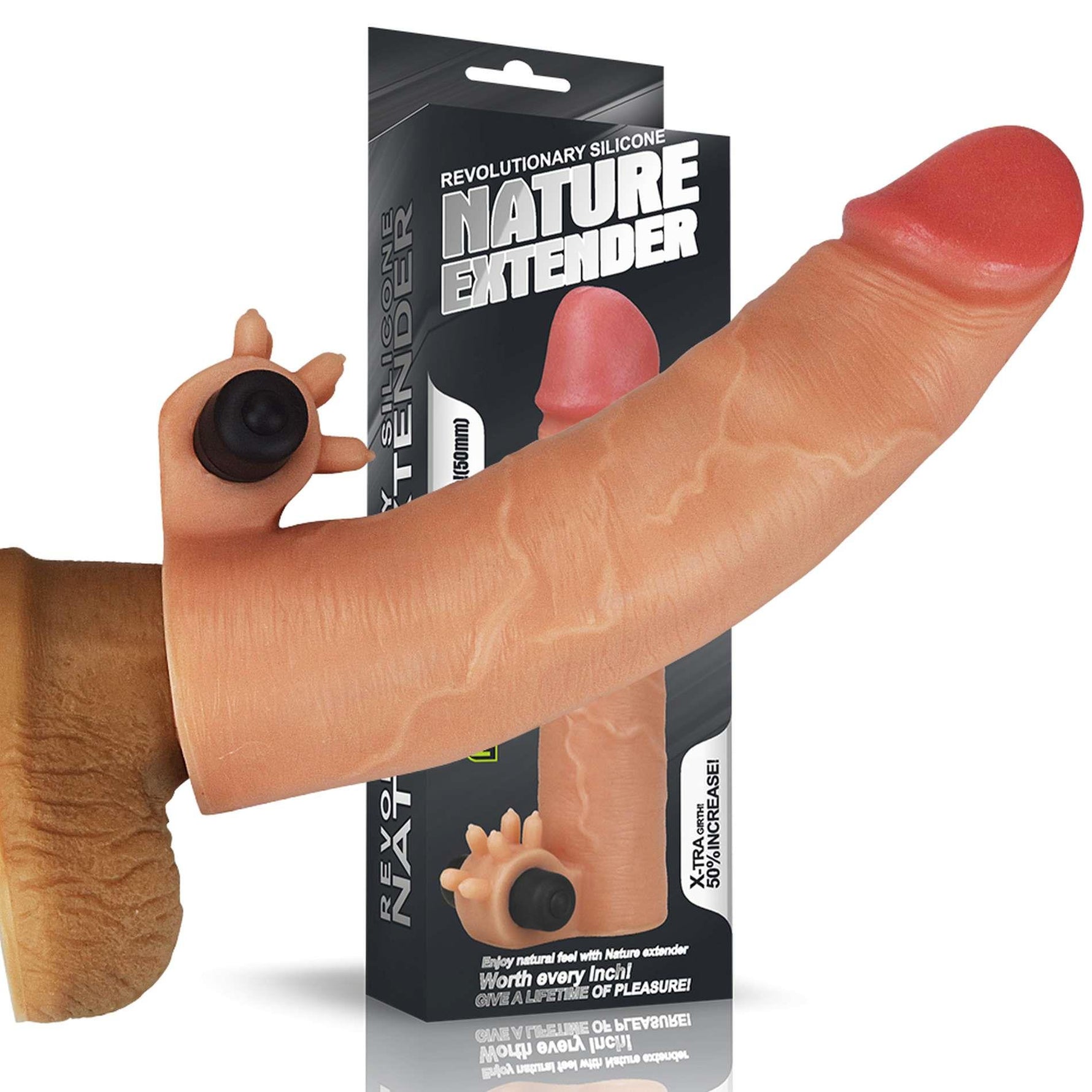 Extensor vibrant pentru penis Lovetoy din silicon 5 cm