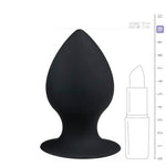Dop anal din silicon EasyToys, negru, mediu, cu ventuză