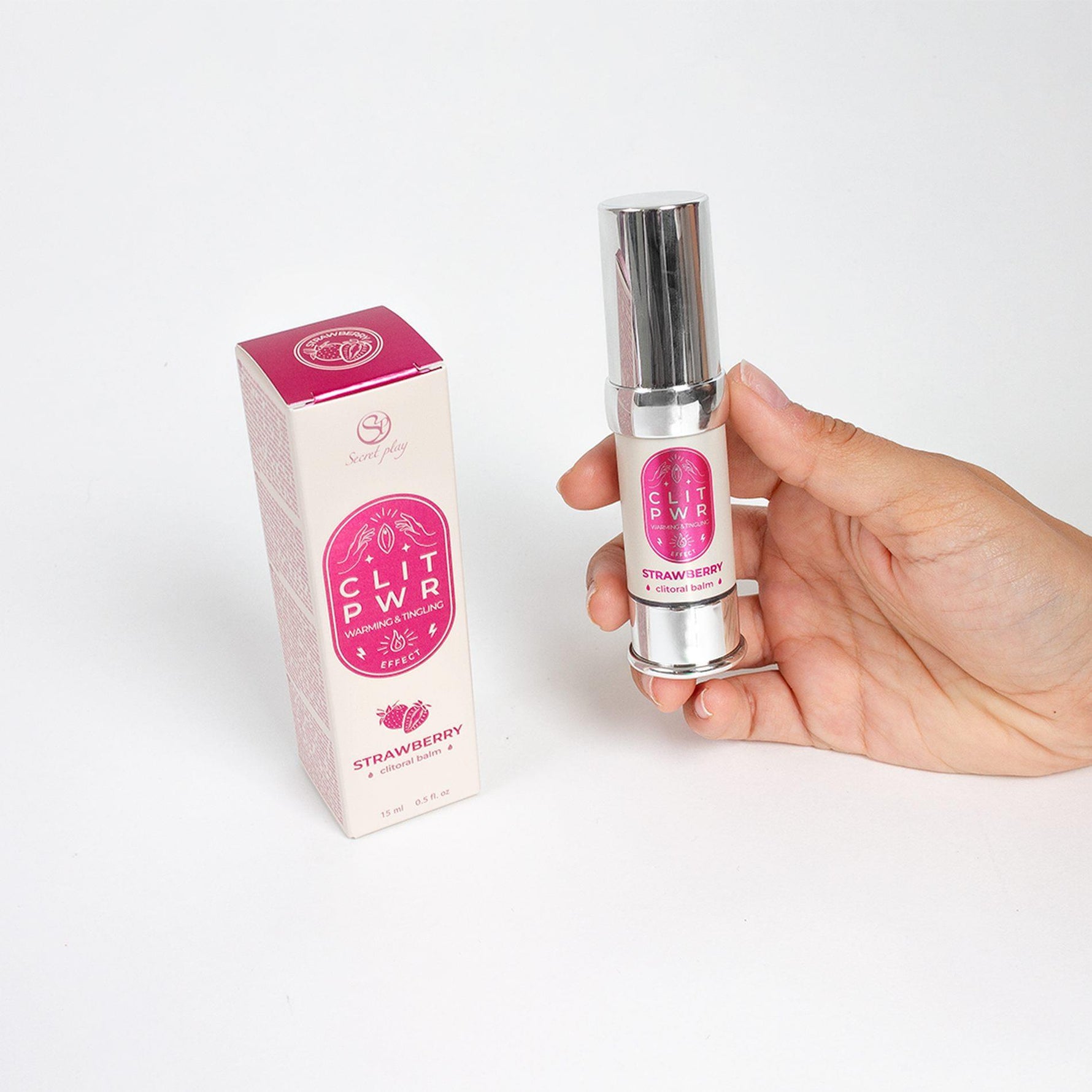 Balsam stimulator clitoridian Secret Play Clit PWR cu căpșuni 15 ml