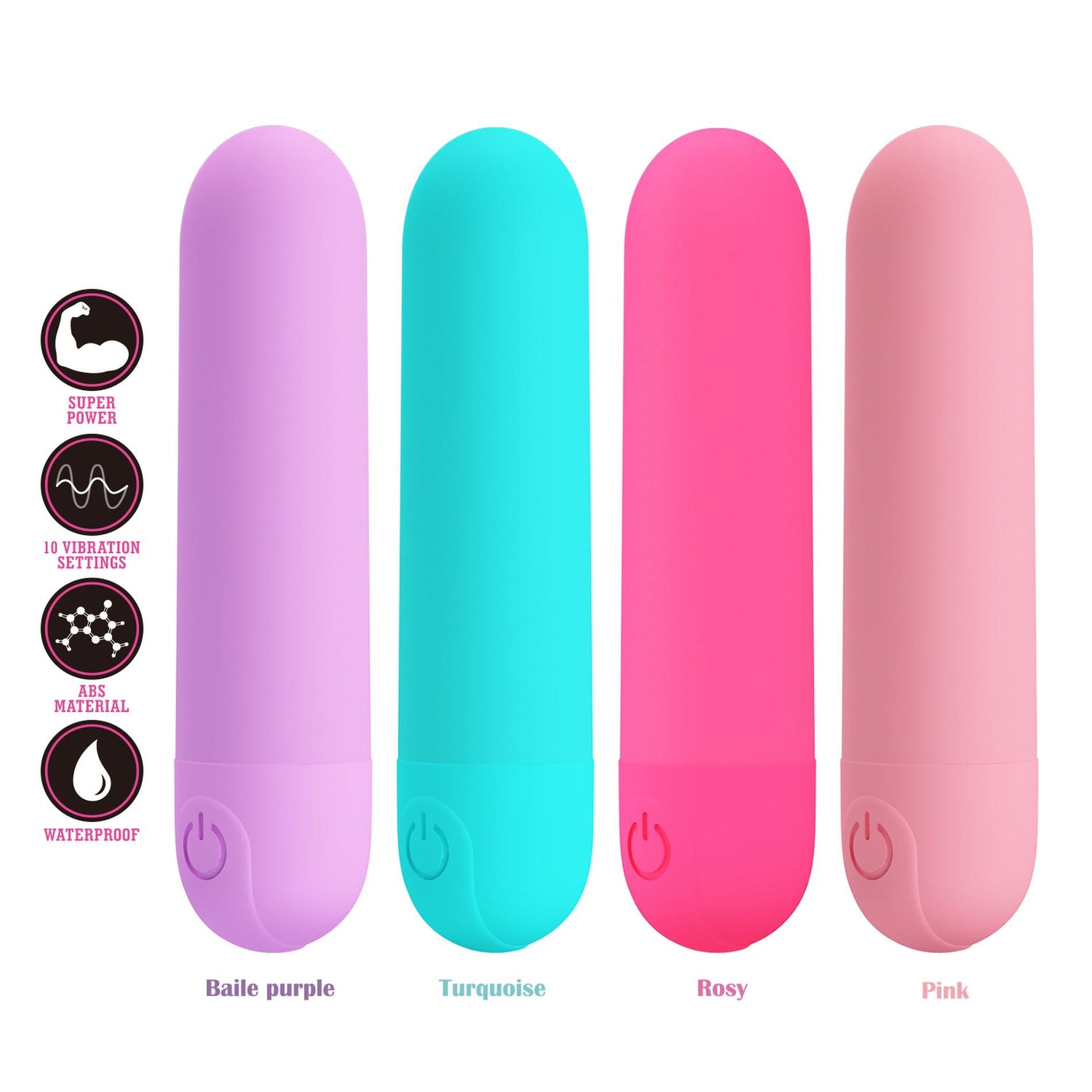 Vibrator mini Pretty Love Stefan, 10 funcții, impermeabil