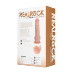 Vibrator realist RealRock cu testicule, culoarea pielii, 25 cm