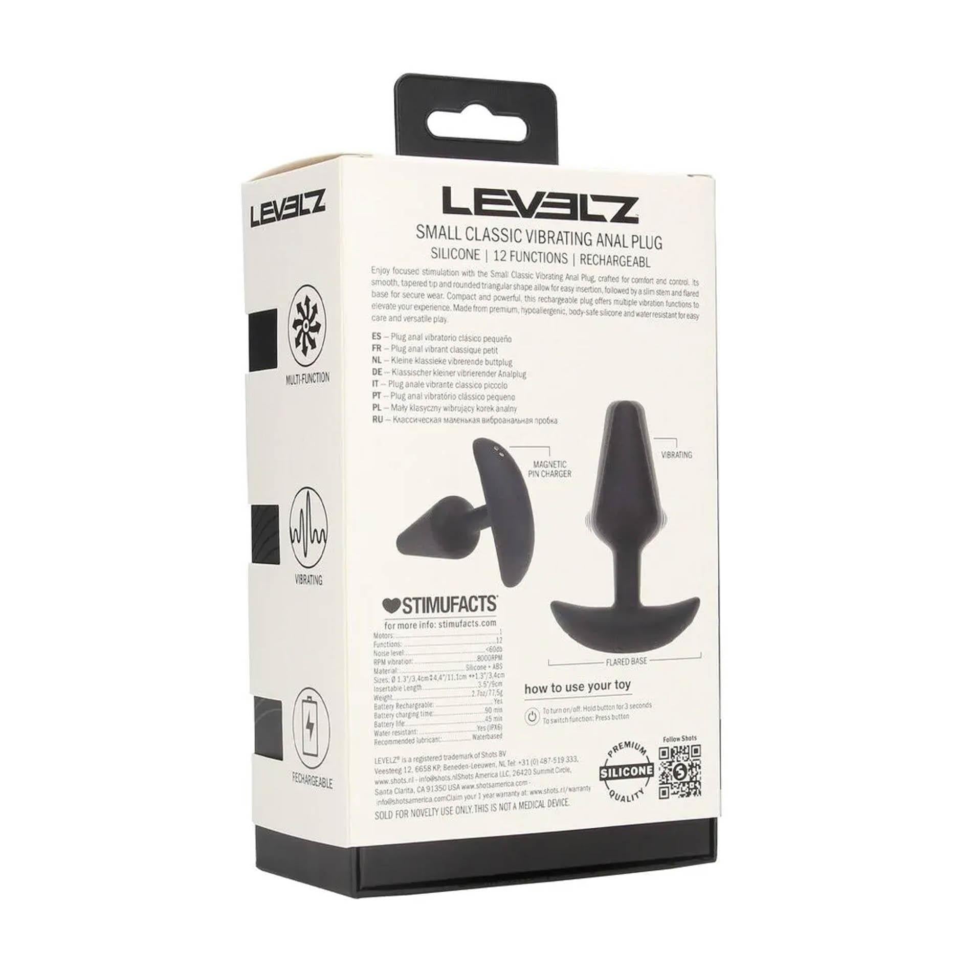 Dop anal vibrant din silicon Levelz S, negru