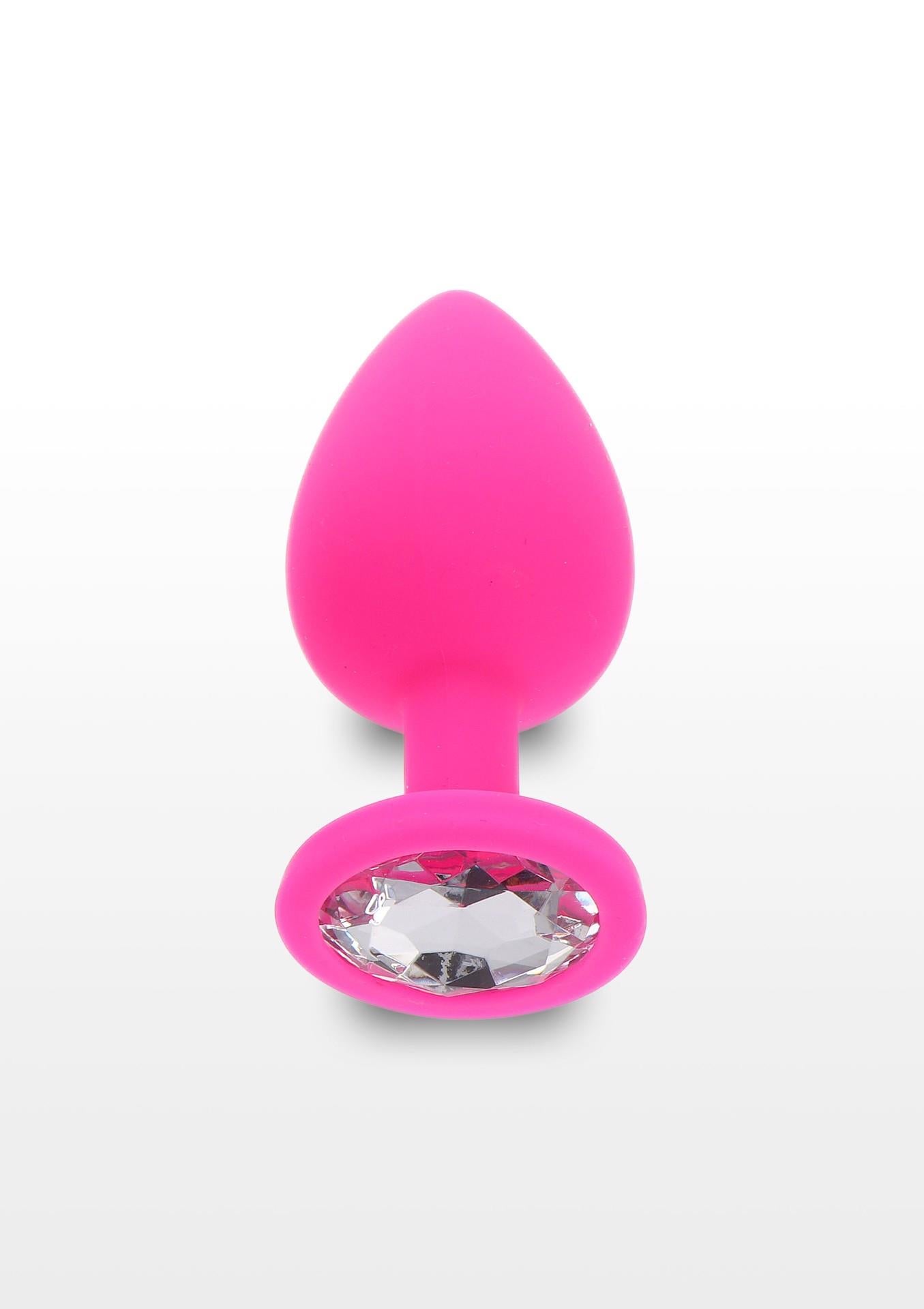 Plug anal Diamond Booty Jewel Crystal, roz, 9 cm