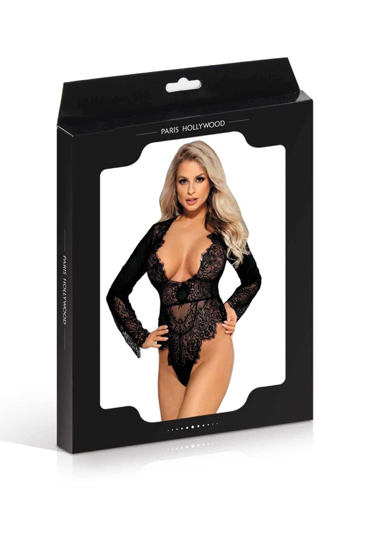 Body cu mânecă lungă Paris Hollywood R80400 negru