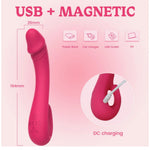 Vibrator Vibey pentru punctul G, flexibil, roz, USB, 19 cm