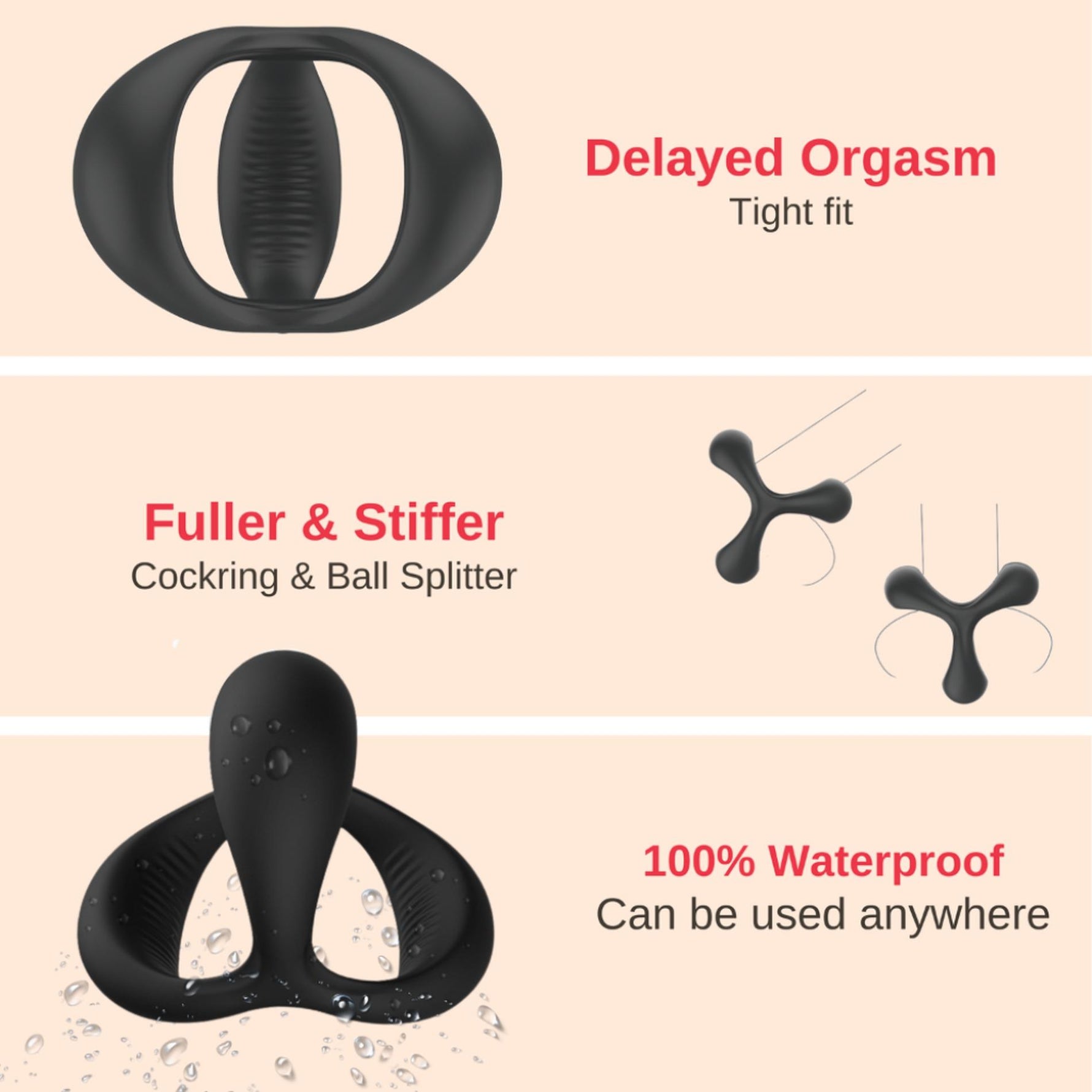Inel de penis Nappex Jari din silicon impermeabil
