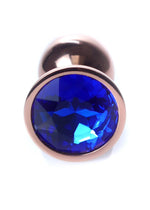 Dop anal din oțel cu diamant MyLove Toys, albastru marin, 7 cm