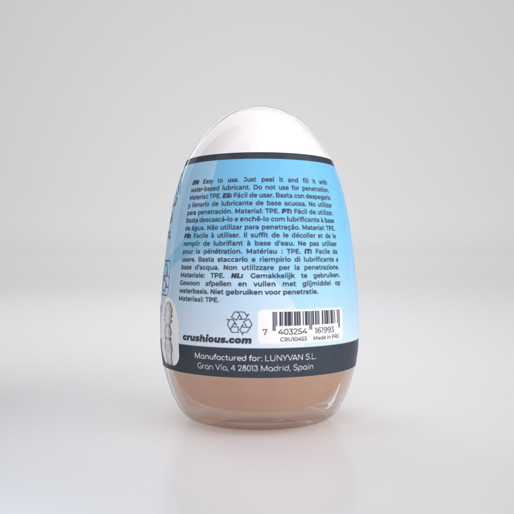 Masturbator Crushious Ezy Egg The Lover în formă de ou 8,7 cm