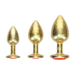 Set de dopuri anale din aluminiu Ouch Gold cu cristale