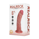 Vibrator realist curbat RealRock, culoarea pielii, 17 cm