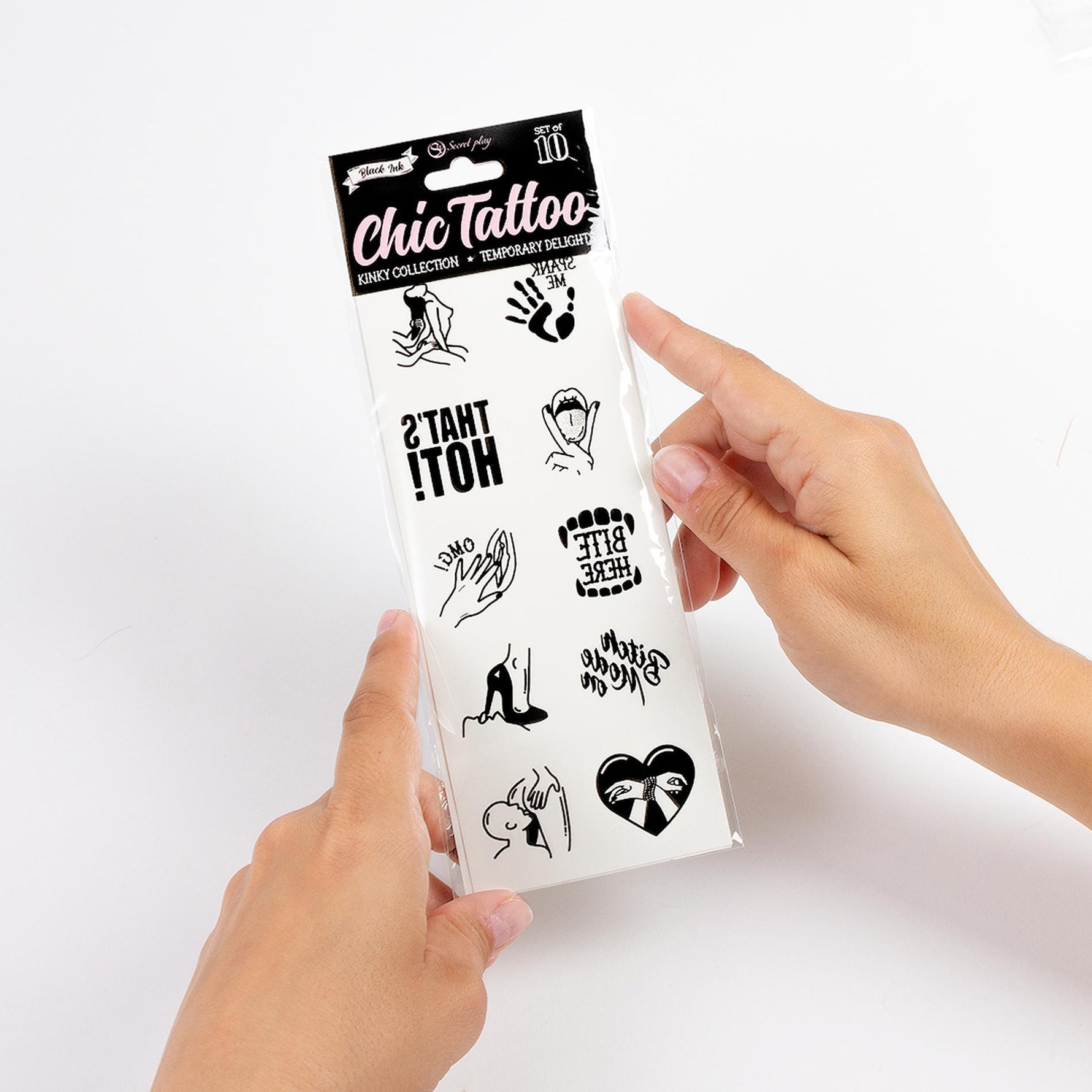 Colecția Kinky Secret Play, pachet de 10 tatuaje temporare