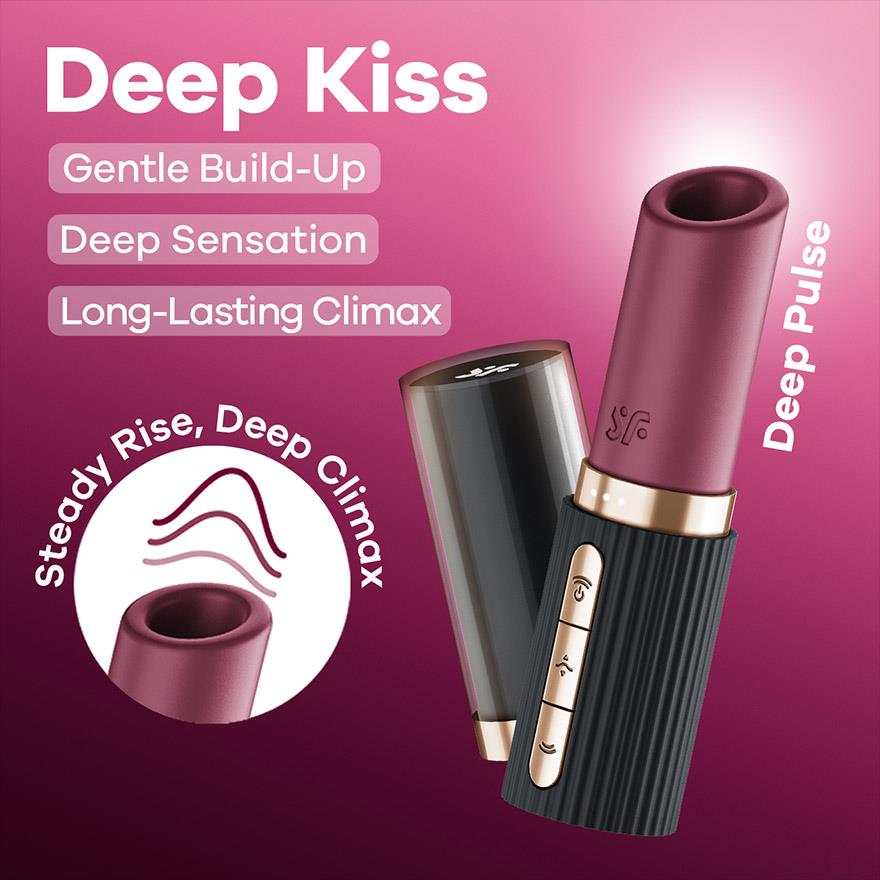 Stimulator clitoridian USB din silicon Satisfyer Deep Kiss