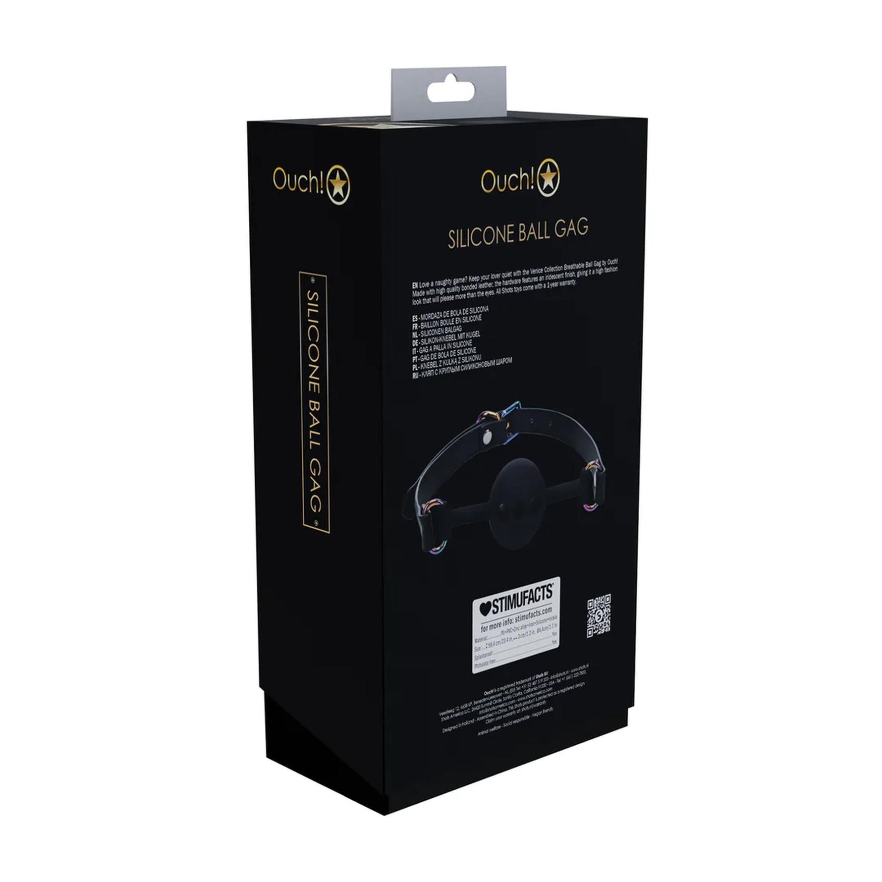 Venice Collection Ouch - Blindaj cu bilă din silicon, negru