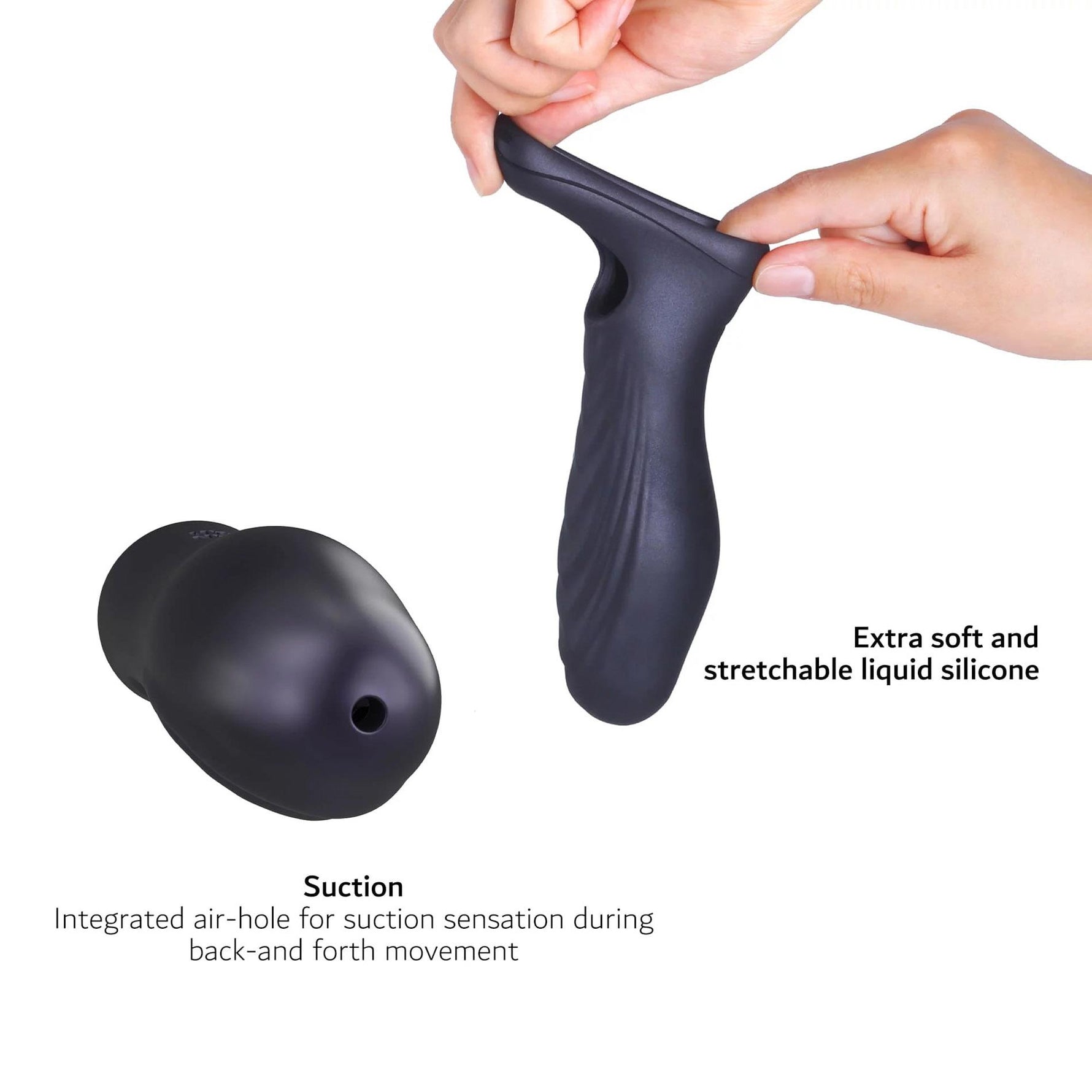 Extensie pentru baghetă Ryzer Max Man, silicon, negru-prună, 18 cm