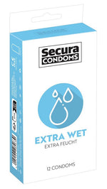 Prezervative Secura Extra Wet 12 bucăți 18 cm