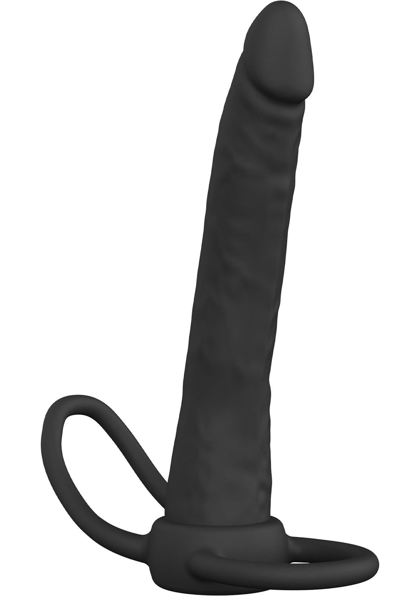 Penetrator anal din silicon Double Trouble, negru, dorință ascunsă