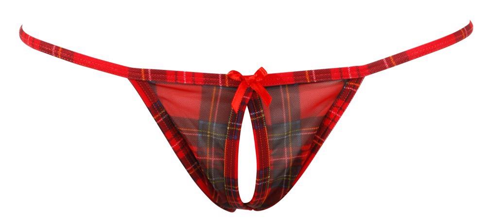 Set de lenjerie intimă Cottelli LINGERIE roșu în carouri, mărimea L