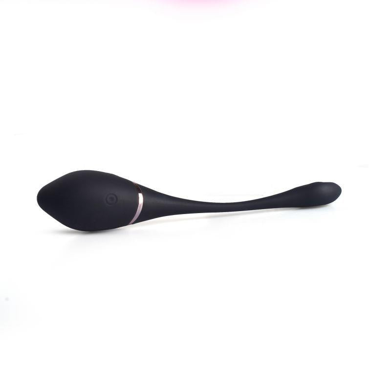 Ou vibrant Toyz4lovers din silicon negru cu telecomandă 17 cm