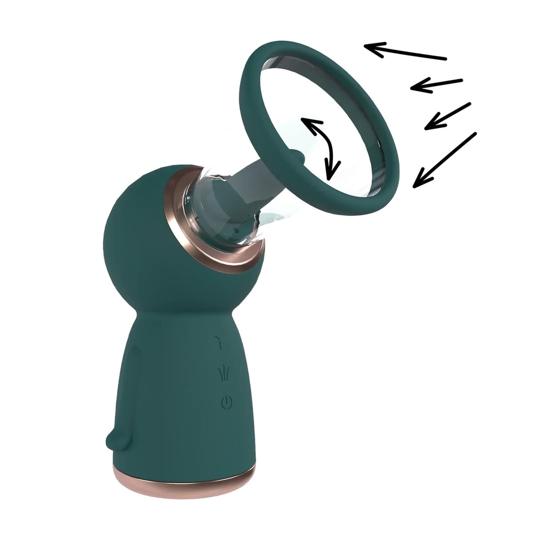 Pompă de sân și vulvă Exquisite Pumped reîncărcabilă, verde
