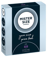 Prezervative vegane ultra-subțiri Mister Size 69 mm, 3 bucăți