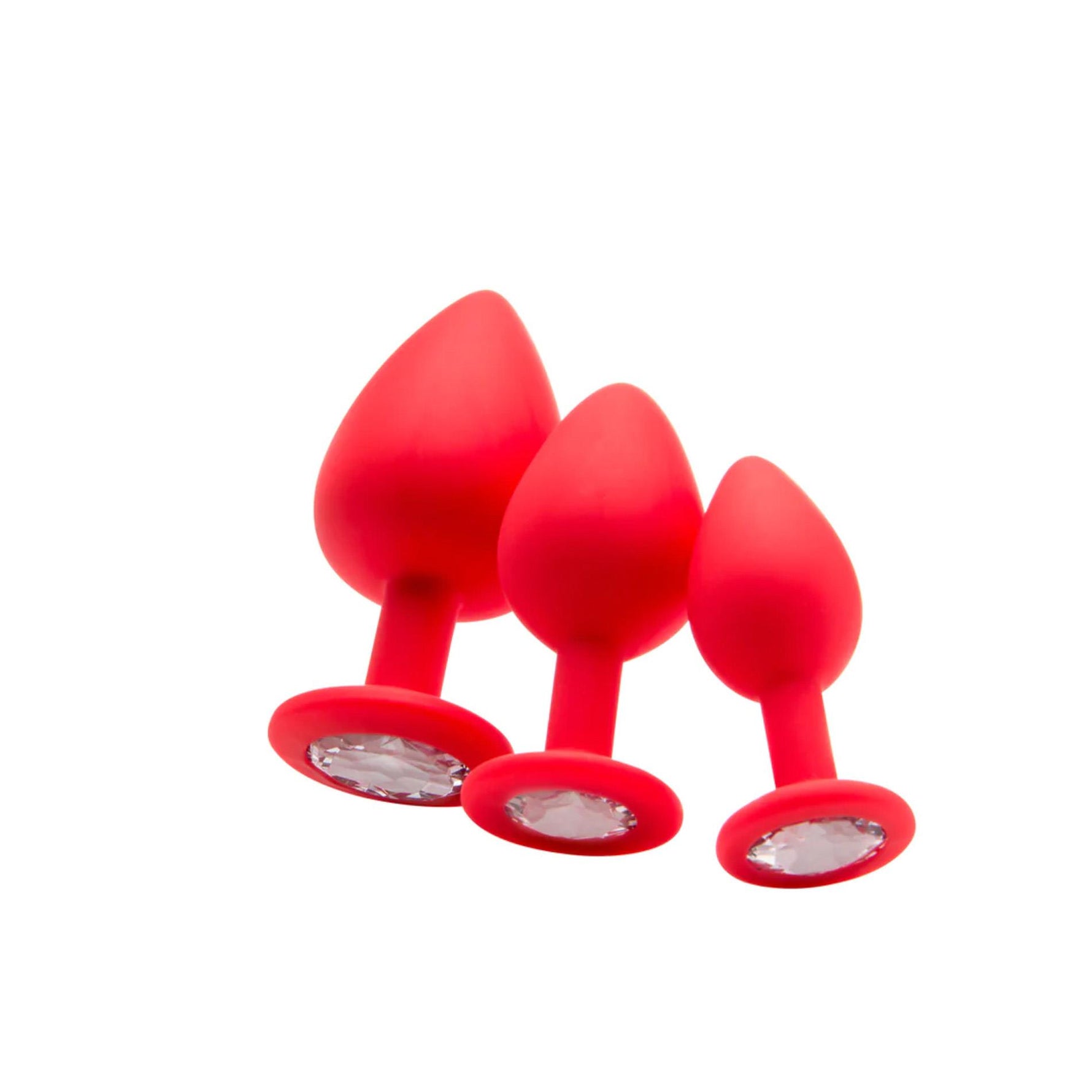 Plug anal cu diamant din silicon Ouch, roșu, 7,3 cm
