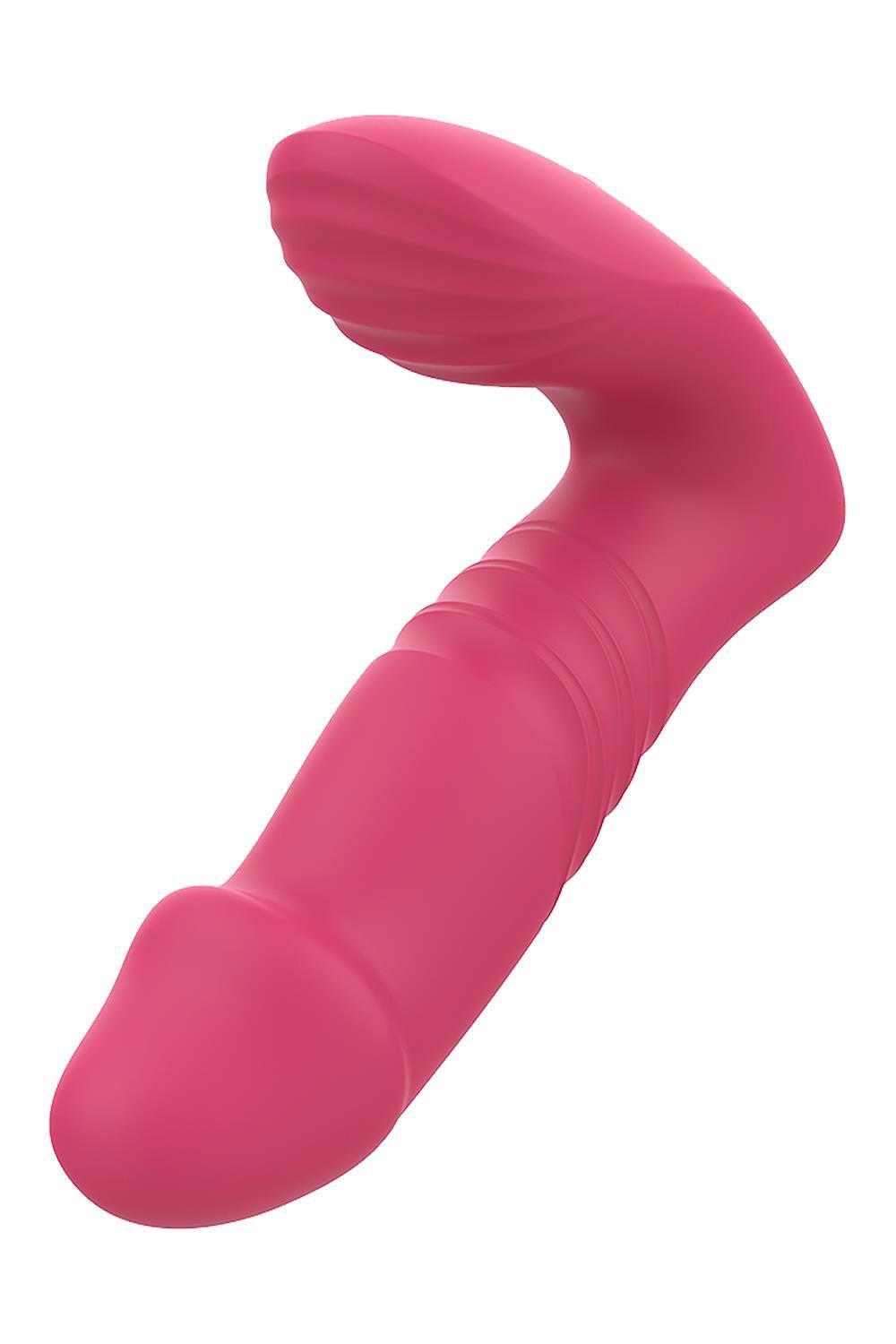Vibrator anal Dream Toys Essentials cu mișcare în sus și în jos, roz, USB, 14 cm