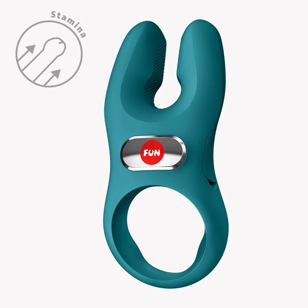 Inel vibrant pentru penis Nos XL, silicon USB, Green Fun Factory