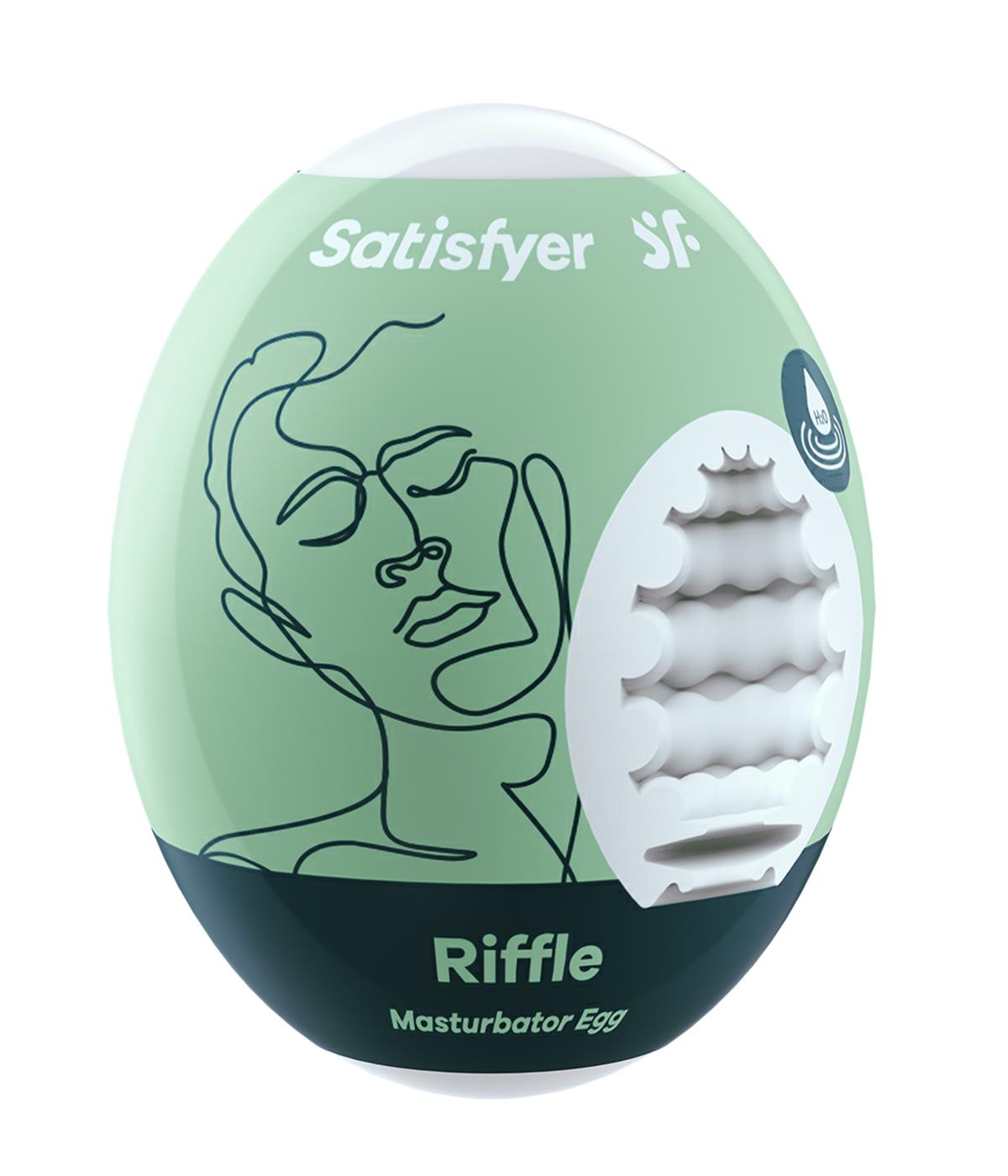 Masturbator hidroactiv Satisfyer Eggcited Riffle, verde deschis, 7 cm