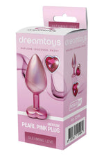 Plug anal din aluminiu Gleaming Love, roz perlat, mediu