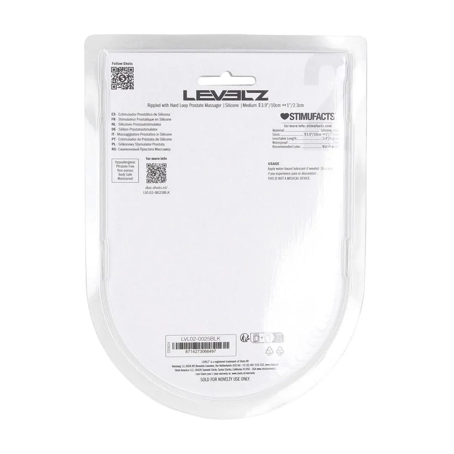 Masaj prostată Levelz 2 M din silicon, negru, 11 cm