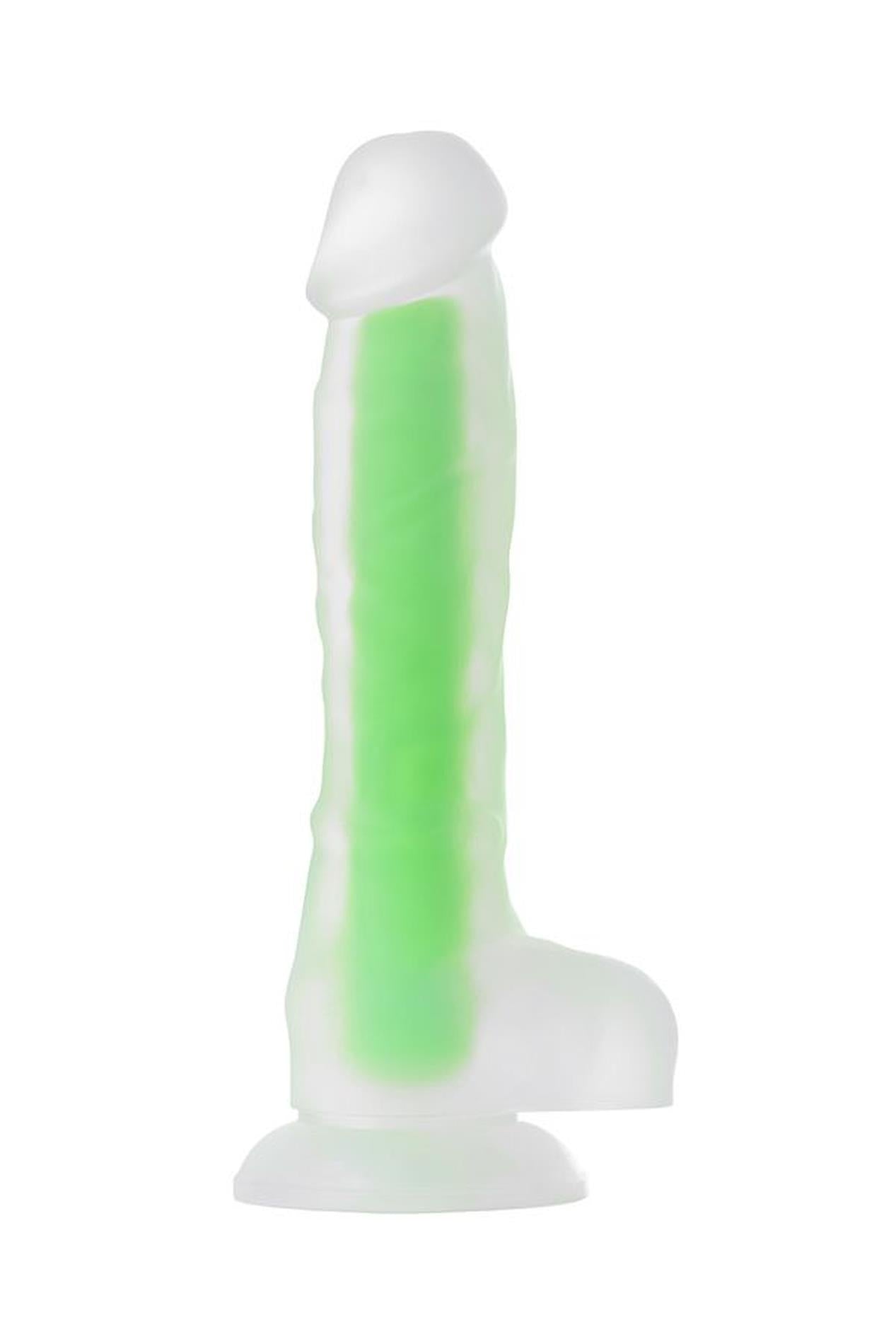 Dildo cu gel verde strălucitor 13cm Beyond de la Toyfa
