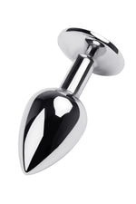 Plug anal metalic TOYFA cu cristal de turmalină argintiu 7 cm