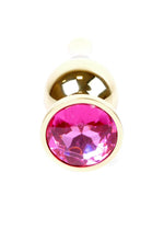 Bijuterii anale din oțel MyLove Toys cu diamant, roz, 9,5 cm