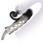 Extensor vibrant pentru penis Romance cu stimulator, negru